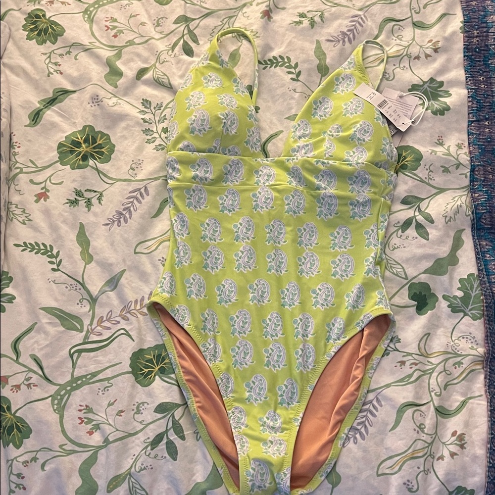 Women’s liberty print Lime Floral One-Piece Swimsuit by Jcrew